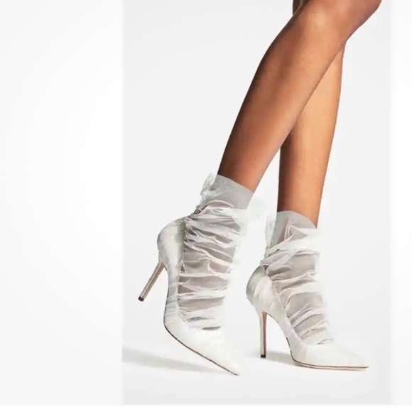 Jimmy Choo Lavish 100/36 Ivory , ✨white and silver ✨ - Picture 2 of 8